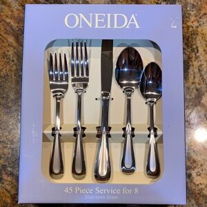 Oneida 45-Piece Stainless Steel Flatware Set - Silver